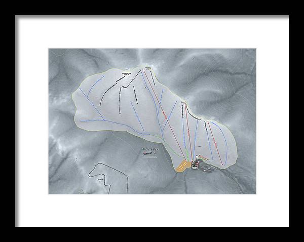 Arctic Valley Ski Trail Map - Framed Print - Powderaddicts