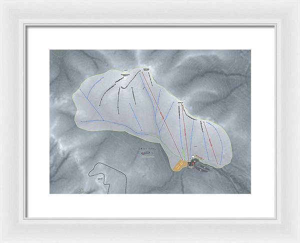 Arctic Valley Ski Trail Map - Framed Print - Powderaddicts
