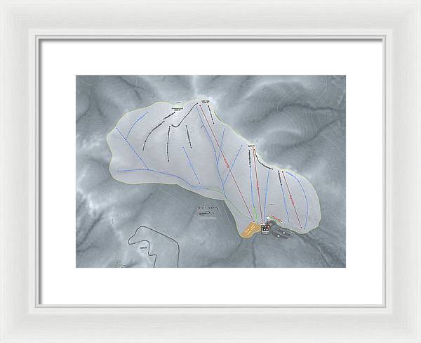 Arctic Valley Ski Trail Map - Framed Print - Powderaddicts