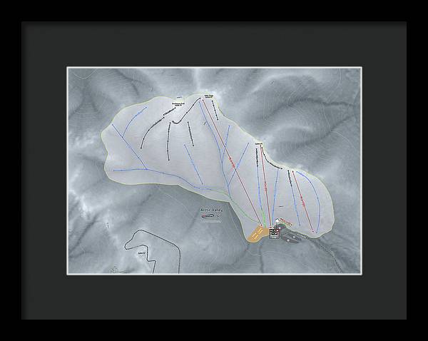 Arctic Valley Ski Trail Map - Framed Print - Powderaddicts