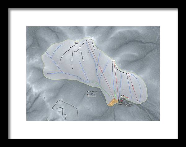Arctic Valley Ski Trail Map - Framed Print - Powderaddicts