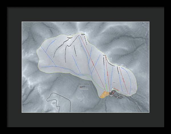 Arctic Valley Ski Trail Map - Framed Print - Powderaddicts