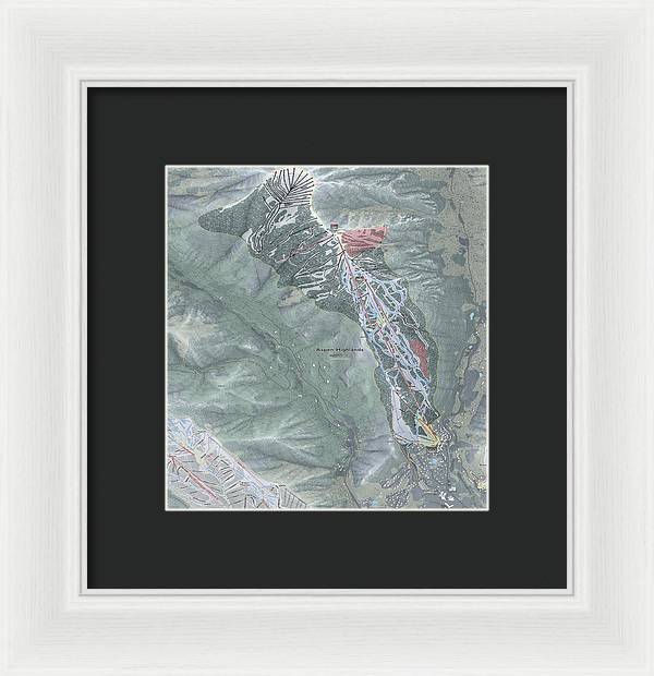 Aspen Highlands Ski Trail Map - Framed Print - Powderaddicts