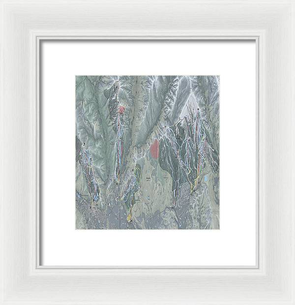 Aspen Snowmass Ski Trail Map - Framed Print - Powderaddicts