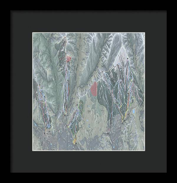 Aspen Snowmass Ski Trail Map - Framed Print - Powderaddicts