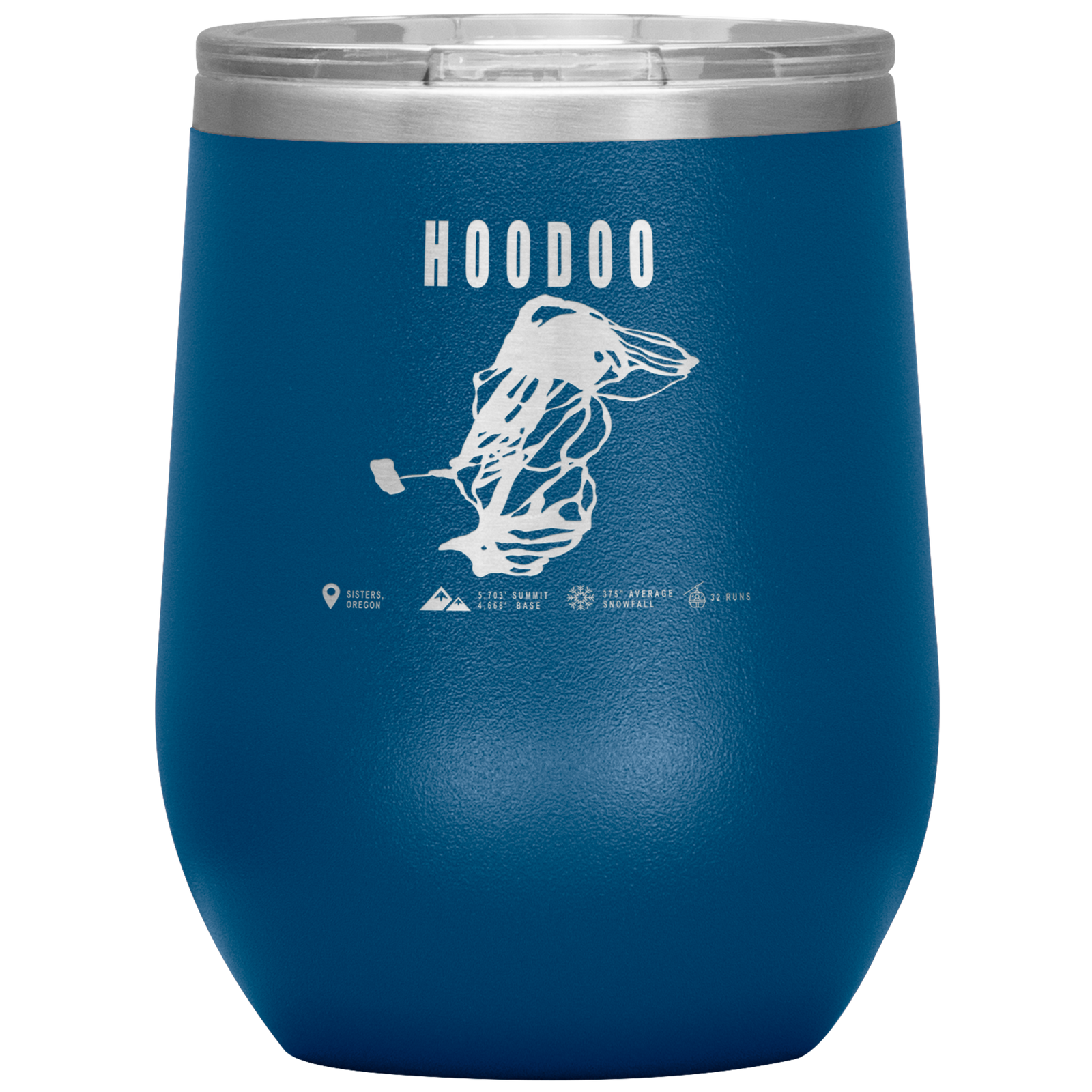 Hoodoo, Oregon Ski Trail Map Wine 12oz Tumbler - Powderaddicts