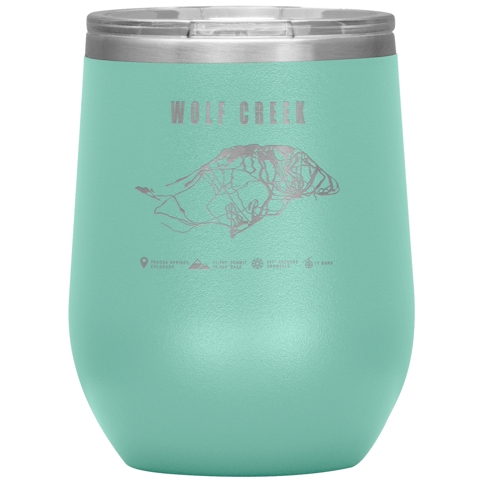 Wolf Creek Colorado Ski Trail Map Wine 12oz Tumbler - Powderaddicts