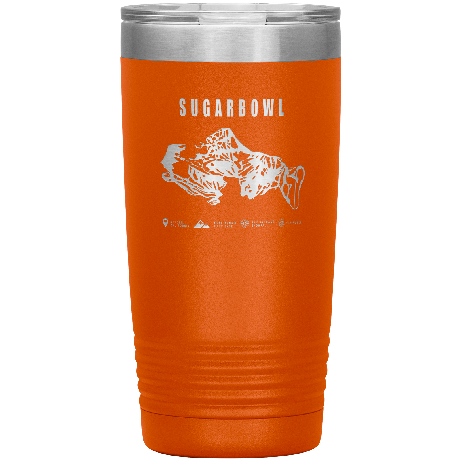 Sugarbowl, California Ski Trail Map 20oz Tumbler - Powderaddicts
