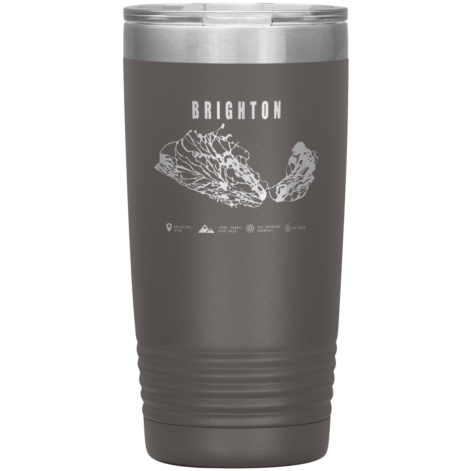 Brighton,Utah Ski Trail Map 20oz Tumbler - Powderaddicts