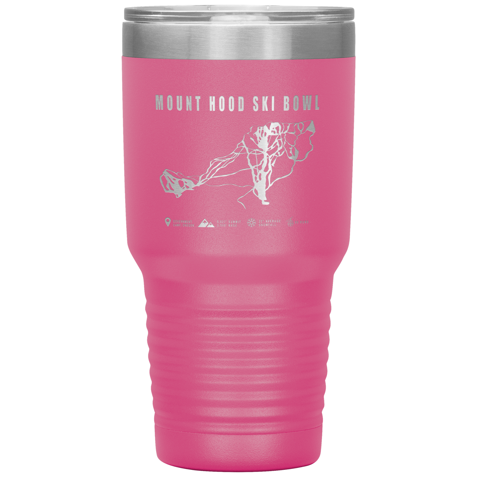 Mount Hood Ski Bowl, Oregon Ski Trail Map 30oz Tumbler - Powderaddicts