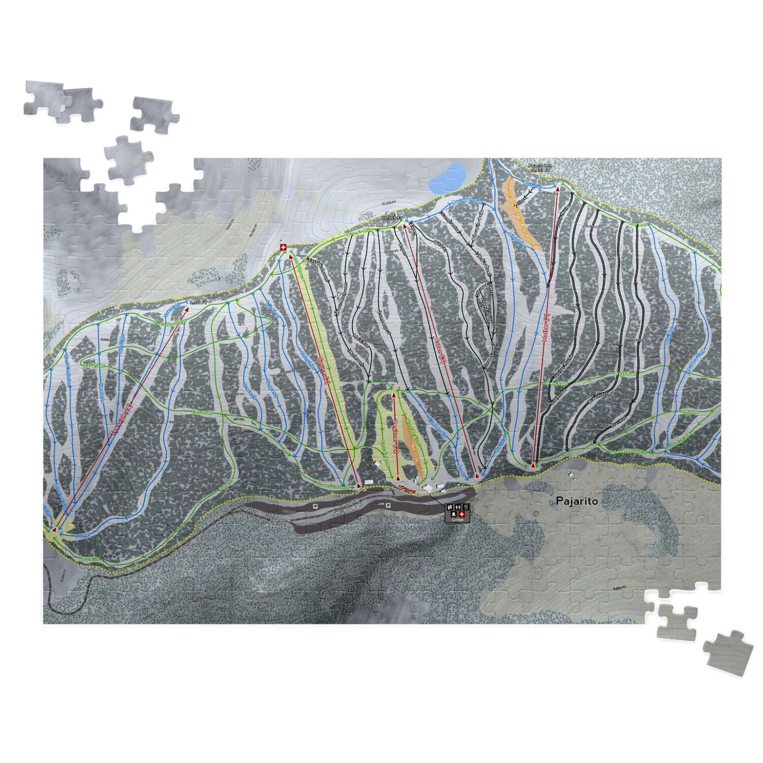 Pajarito New Mexico Ski Trail Map Puzzle - Powderaddicts