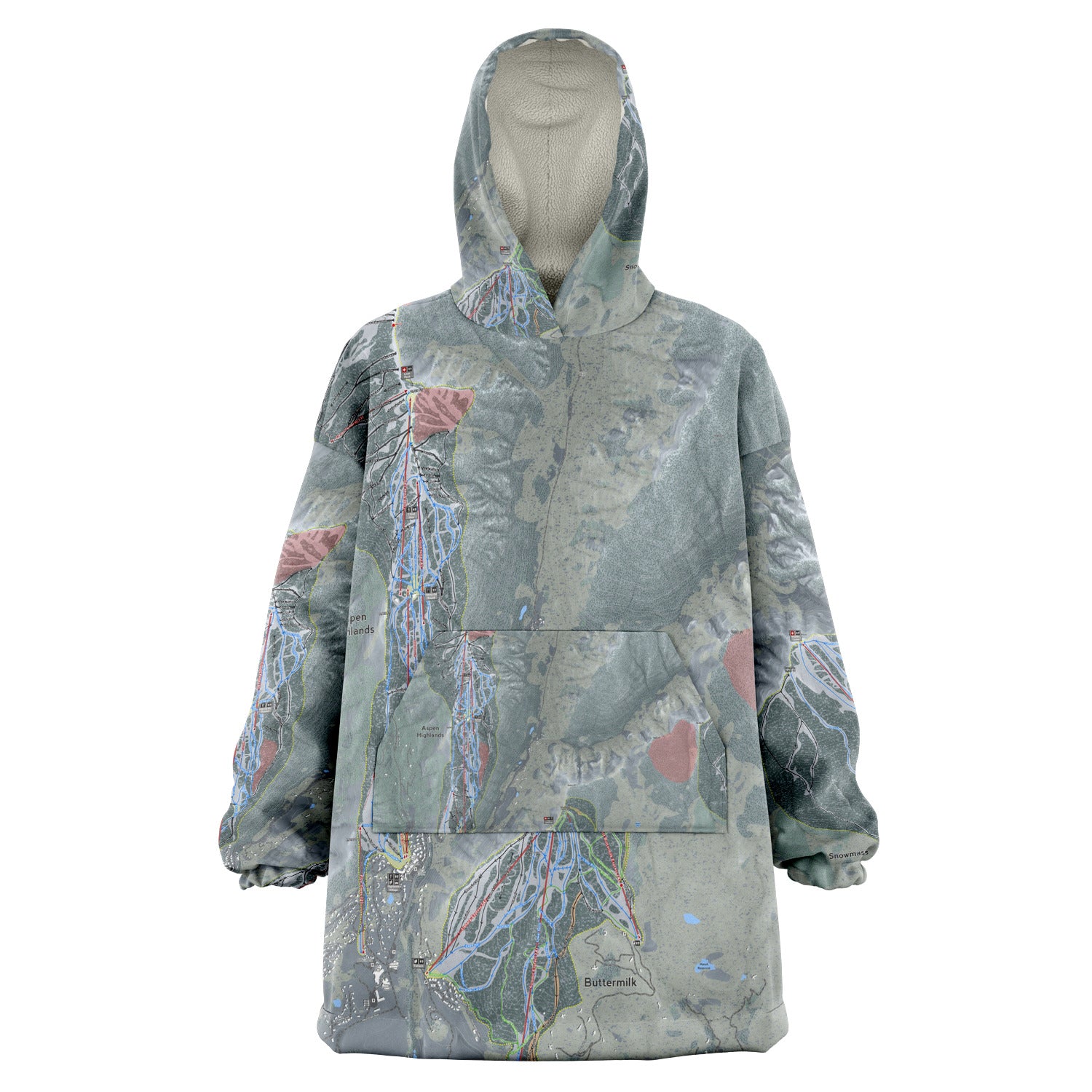 Aspen Snowmass, Colorado Ski Trail Map - Snuggie - Powderaddicts