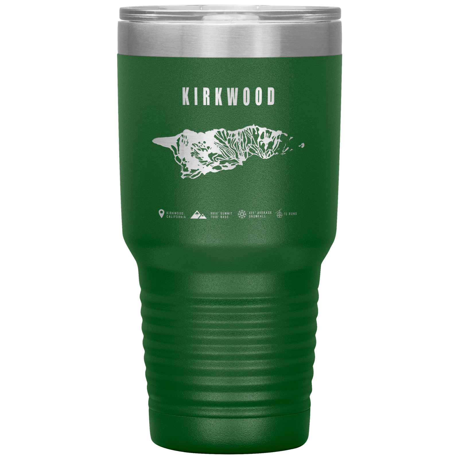 Kirkwood, California Ski Trail Map 30oz Tumbler - Powderaddicts