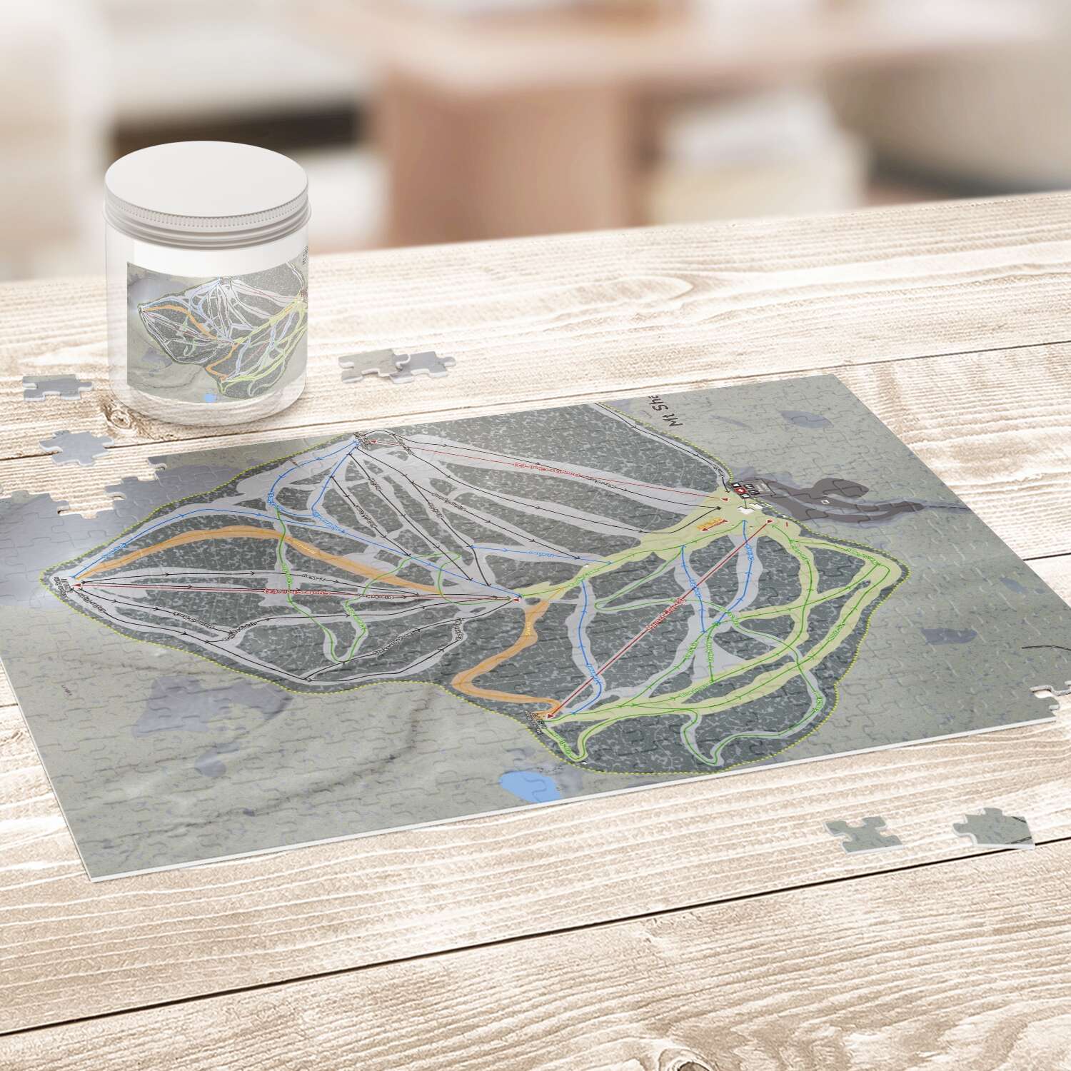 Mt. Shasta, California Ski Trail Map Puzzle - Powderaddicts