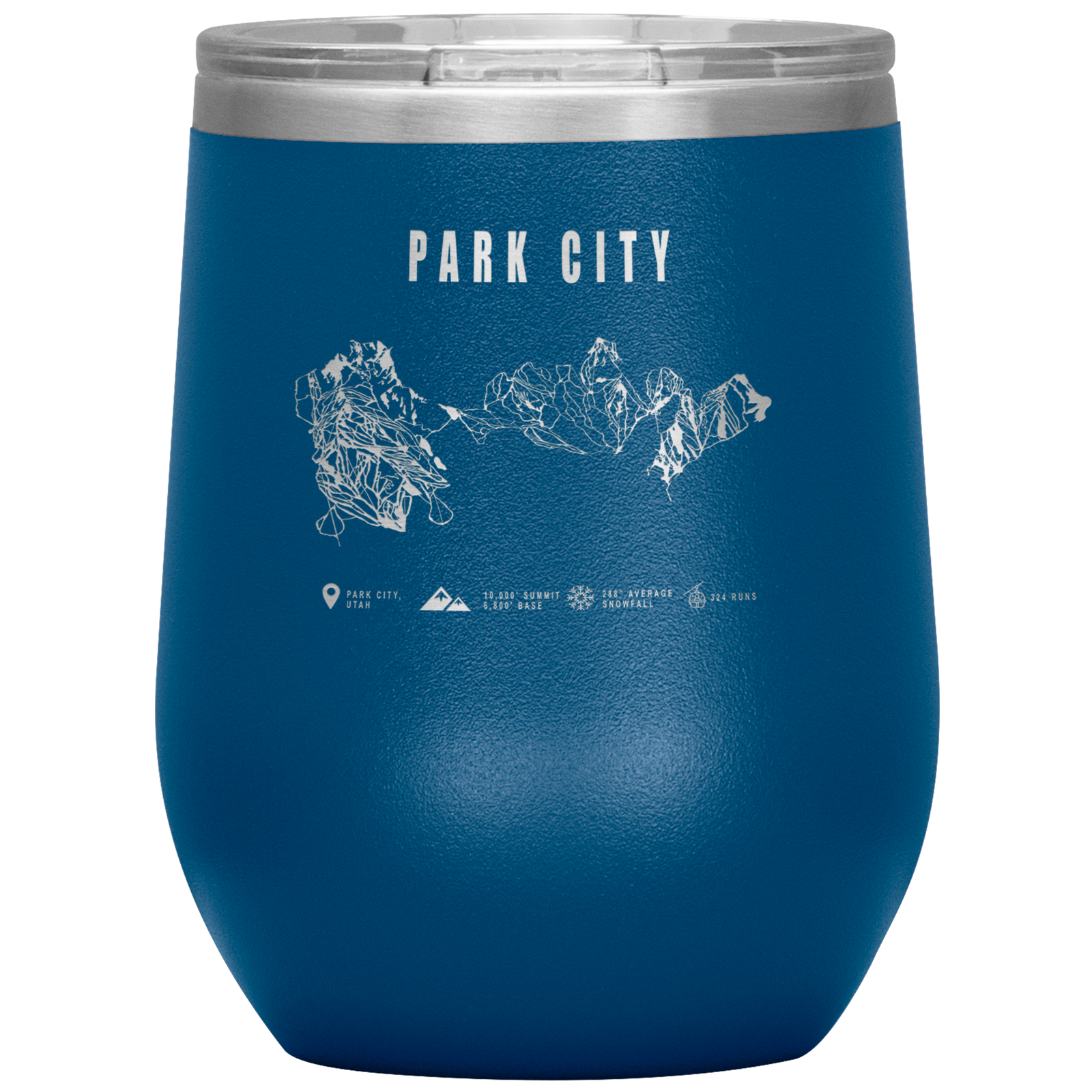 Park city,Utah Ski Trail Map Wine 12oz Tumbler - Powderaddicts