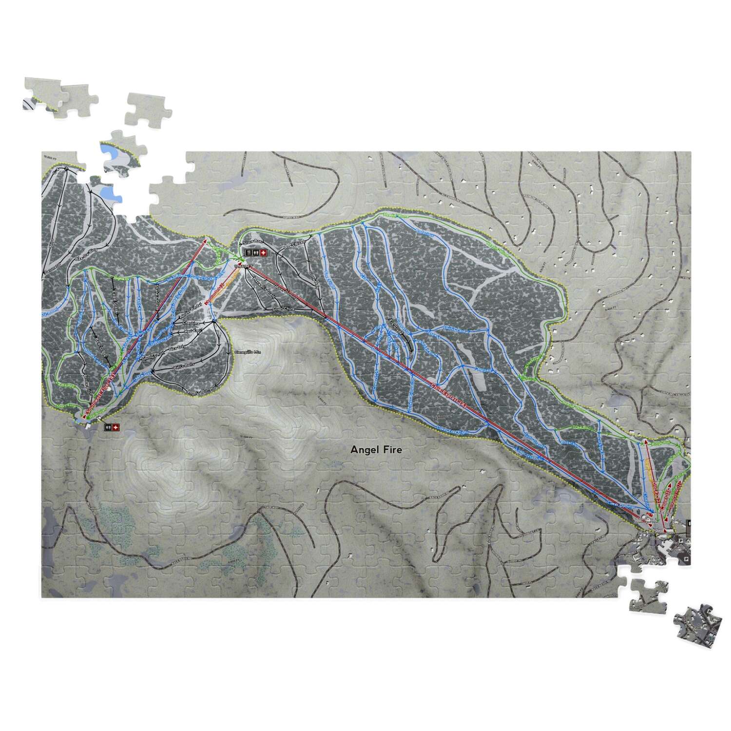 Angel Fire New Mexico Ski Trail Map Puzzle - Powderaddicts