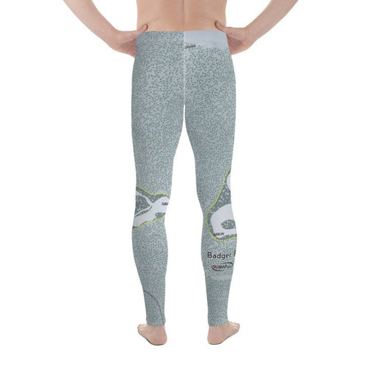 Badger Pass, California Ski Trail Map Men's Base Layer Bottom - Powderaddicts