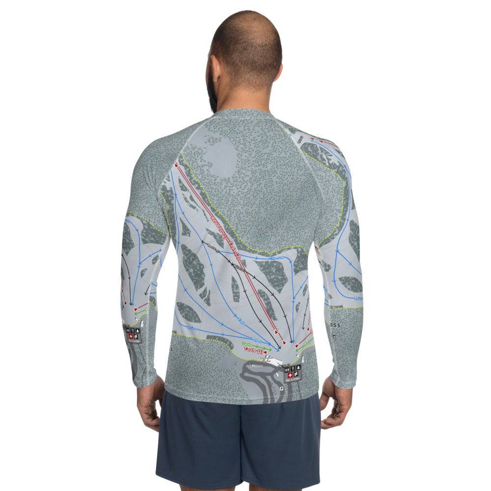 Badger Pass, California Ski Trail Map Men's Base Layer Top - Powderaddicts