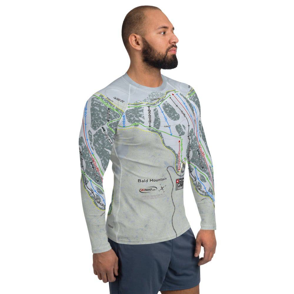 Bald Mountain, Idaho Ski Trail Map Men's Base Layer Top - Powderaddicts