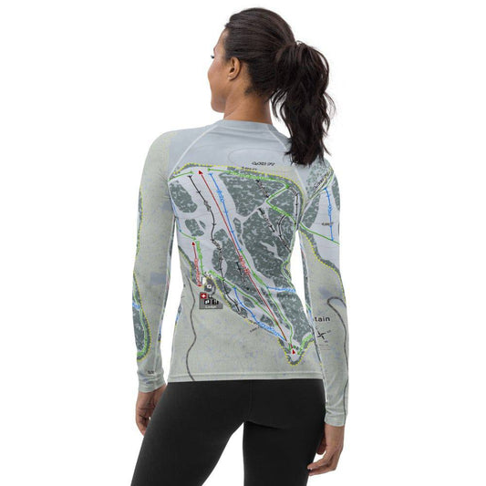 Bald Mountain, Idaho Ski Trail Map Women's Base Layer Top - Powderaddicts