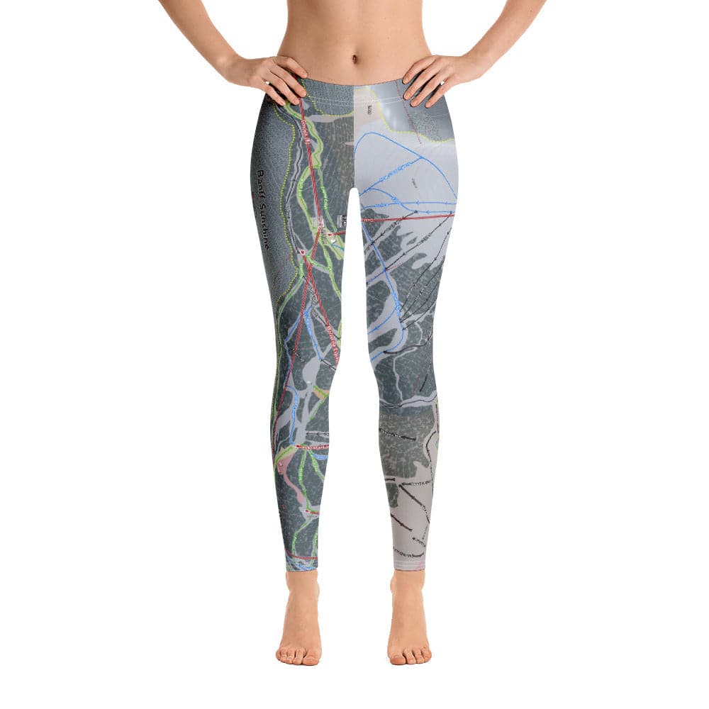 Banff Sunshine, Alberta Ski Trail Map Women's Base Layer Bottom - Powderaddicts