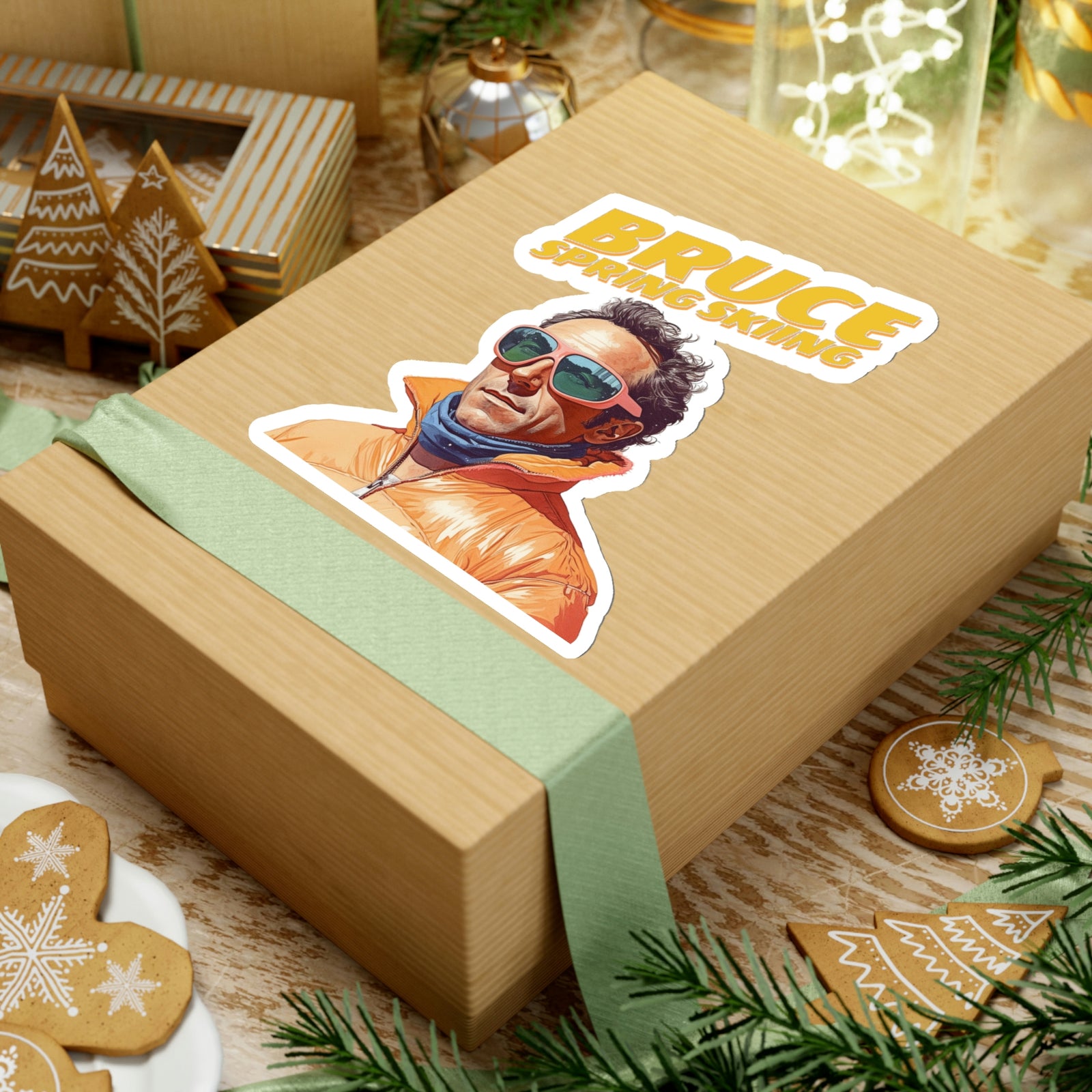 Bruce Spring Skiing Kiss-Cut Stickers