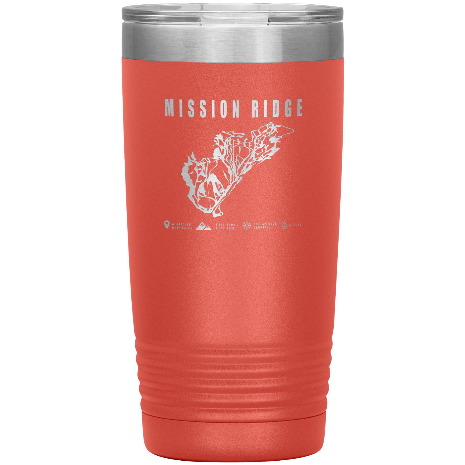 Mission Ridge, Washington Ski Trail Map 20oz Tumbler - Powderaddicts