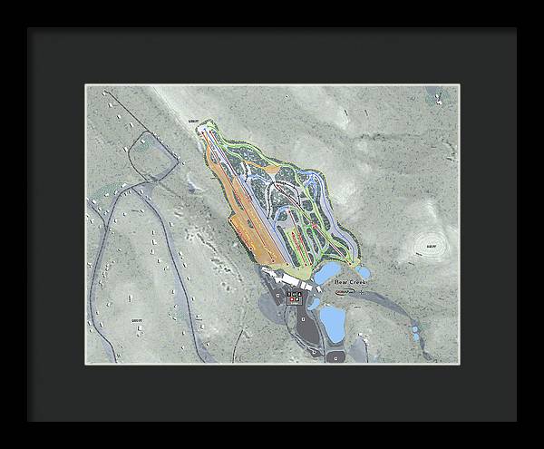 Bear Creek Ski Trail Map - Framed Print - Powderaddicts
