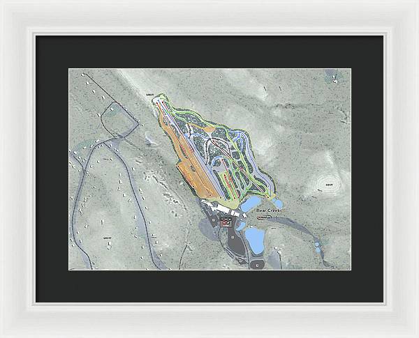Bear Creek Ski Trail Map - Framed Print - Powderaddicts