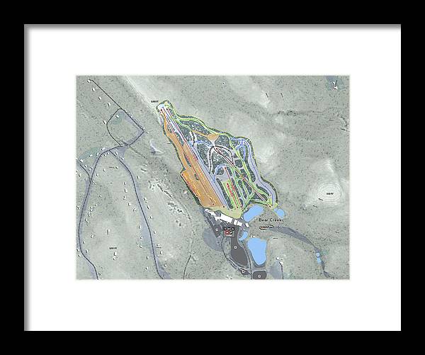 Bear Creek Ski Trail Map - Framed Print - Powderaddicts
