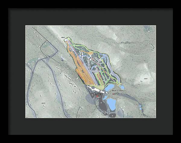 Bear Creek Ski Trail Map - Framed Print - Powderaddicts