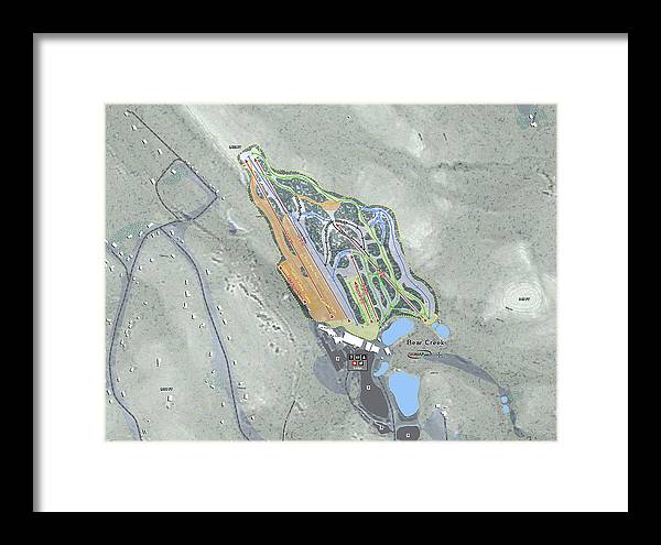 Bear Creek Ski Trail Map - Framed Print - Powderaddicts