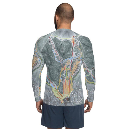 Bear Mountain, California Ski Trail Map Men's Base Layer Top - Powderaddicts