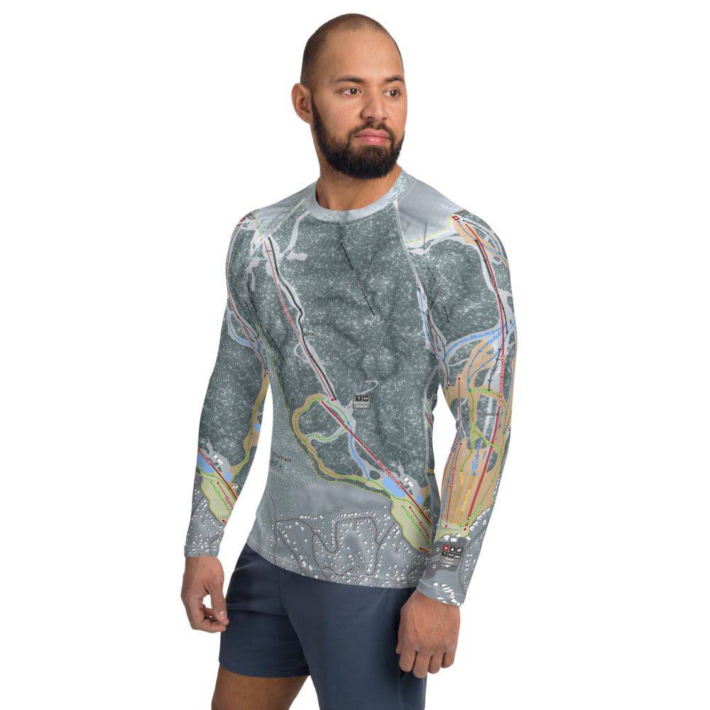 Bear Mountain, California Ski Trail Map Men's Base Layer Top - Powderaddicts