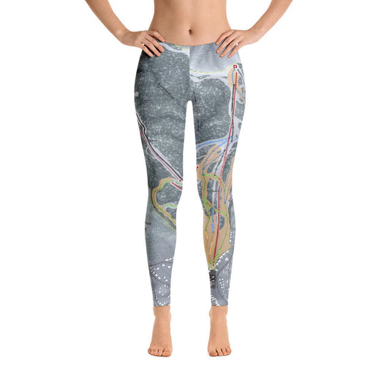 Bear Mountain, California Ski Trail Map Women's Base Layer Bottom - Powderaddicts