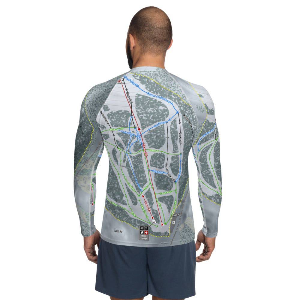 Bear Paw, Montana Ski Trail Map Men's Base Layer Top - Powderaddicts