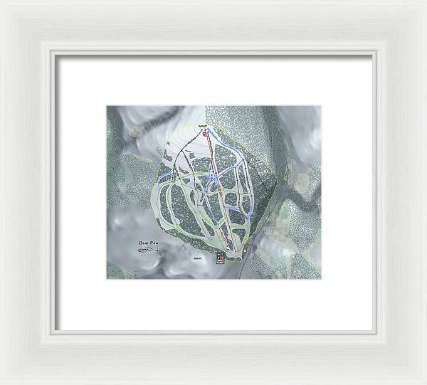 Bear Paw Ski Trail Map - Framed Print - Powderaddicts