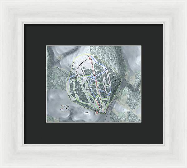 Bear Paw Ski Trail Map - Framed Print - Powderaddicts