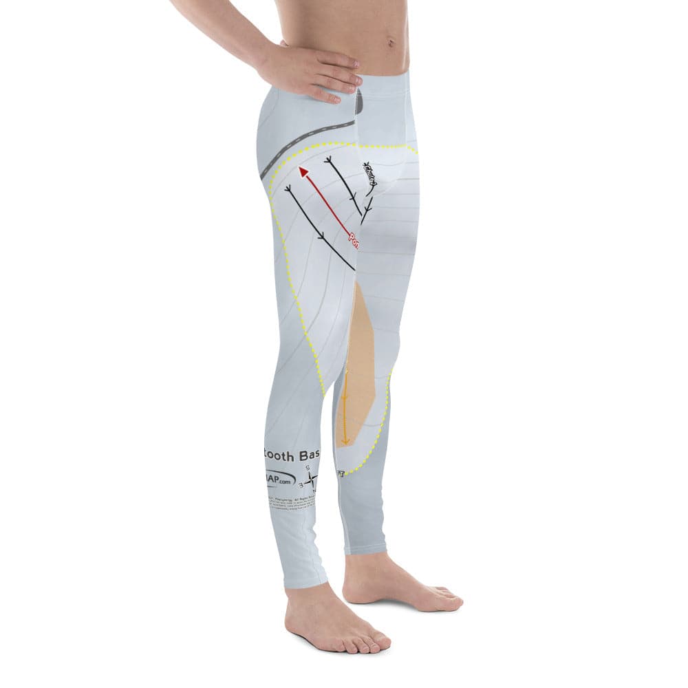 Beartooth Basin, Wyoming Ski Trail Map Men's Base Layer Bottom - Powderaddicts