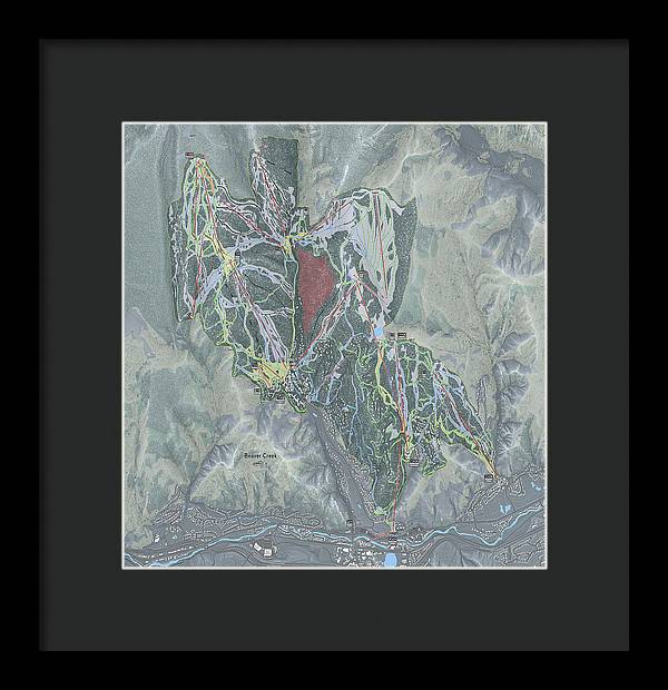 Beaver Creek Ski Trail Map - Framed Print - Powderaddicts
