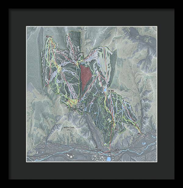 Beaver Creek Ski Trail Map - Framed Print - Powderaddicts