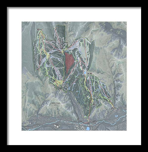 Beaver Creek Ski Trail Map - Framed Print - Powderaddicts