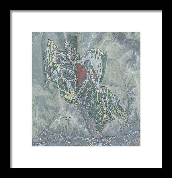 Beaver Creek Ski Trail Map - Framed Print - Powderaddicts