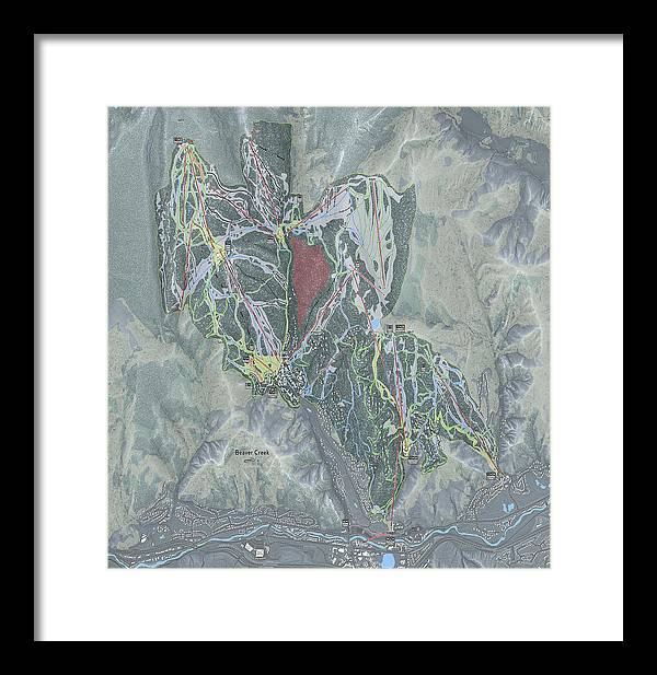 Beaver Creek Ski Trail Map - Framed Print - Powderaddicts