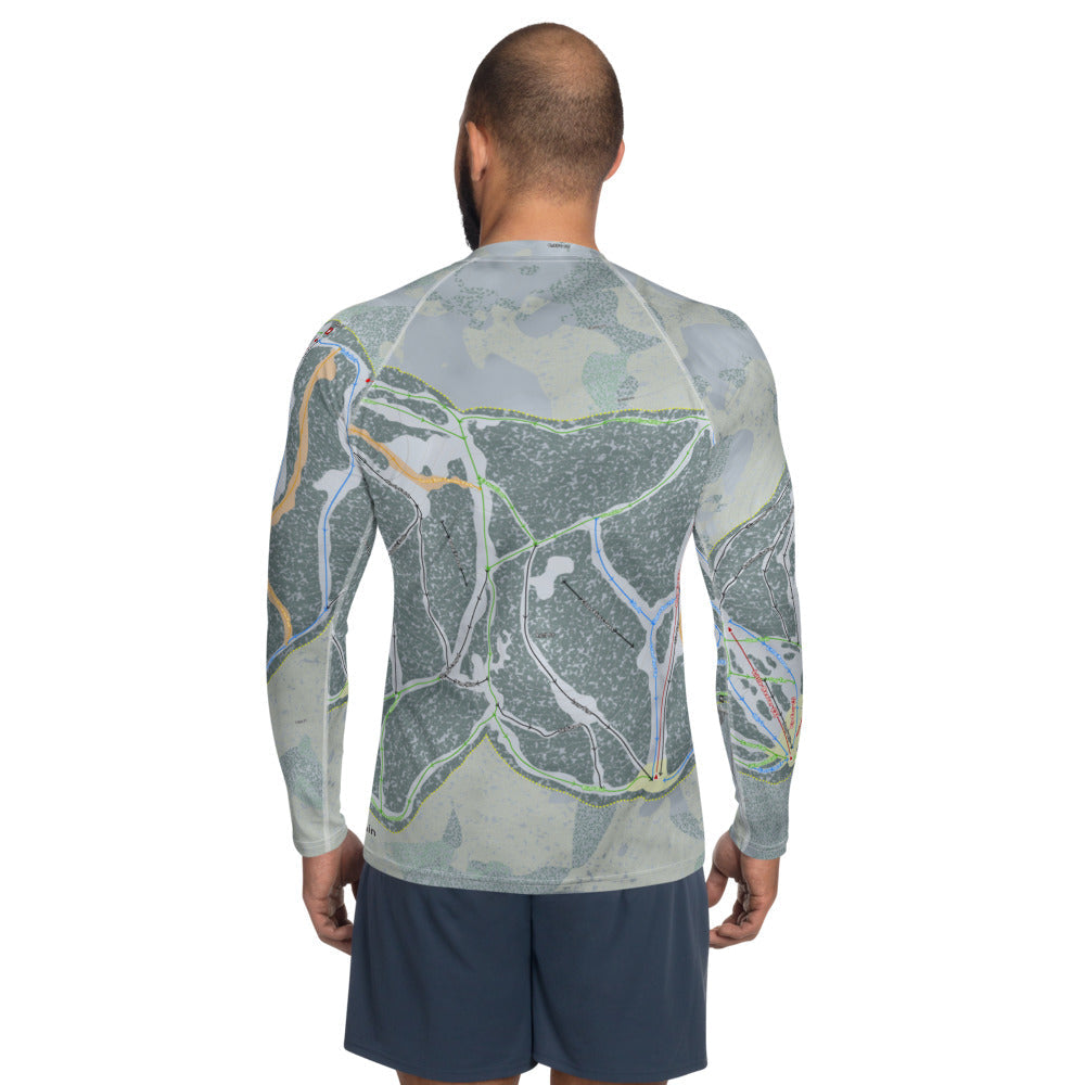 Beaver Mountain, Utah Ski Trail Map Men's Base Layer Top - Powderaddicts