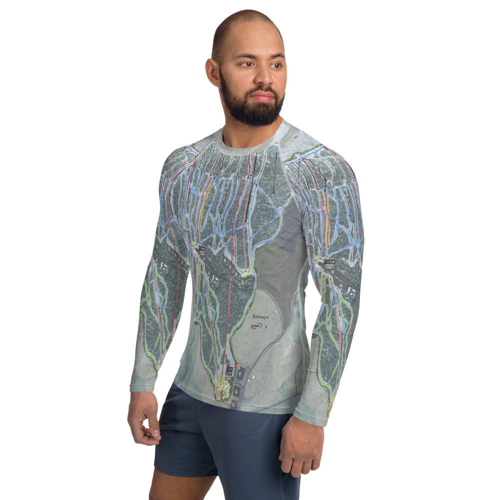 Belleayre Resort, New York Ski Trail Map Men's Base Layer Top - Powderaddicts