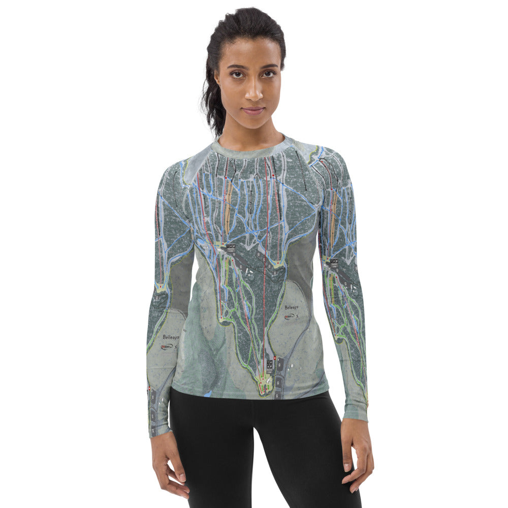Belleayre Resort, New York Ski Trail Map Women's Base Layer Top - Powderaddicts
