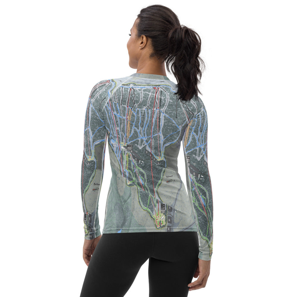 Belleayre Resort, New York Ski Trail Map Women's Base Layer Top - Powderaddicts
