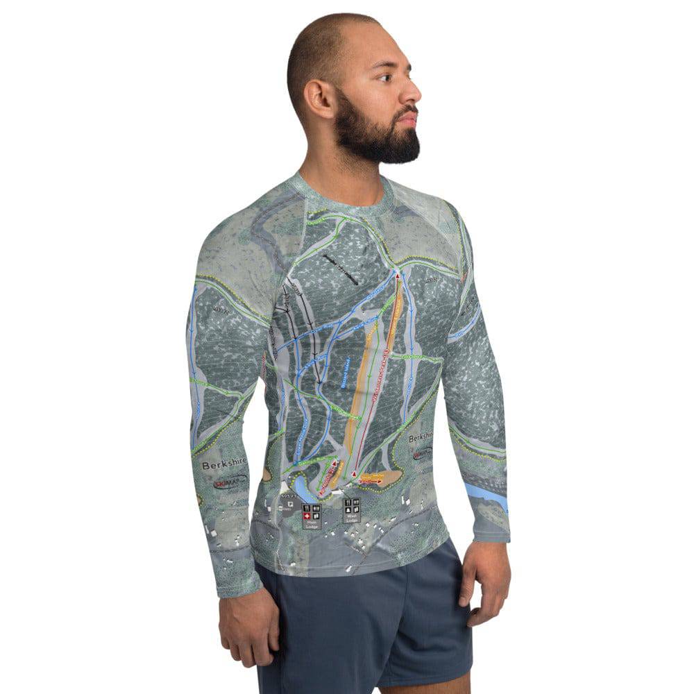 Berkshire East, Massachusetts Ski Trail Map Men's Base Layer Top - Powderaddicts