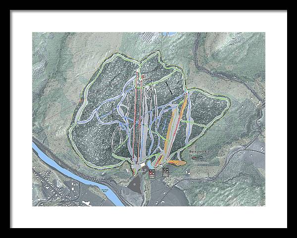 Berkshire East Ski Trail Map - Framed Print - Powderaddicts